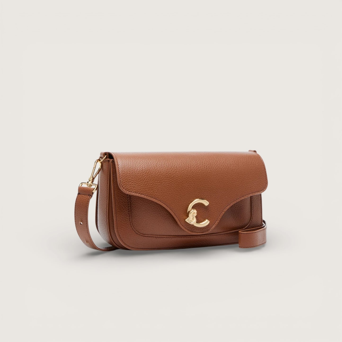 Коричнева італійська шкіряна жіноча сумка Coccinelle C-Me Medium E1 SSL 12 03 01 W11
