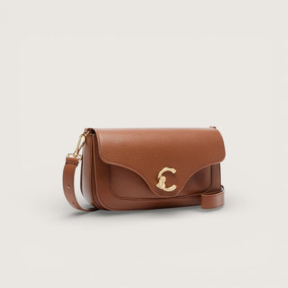Коричнева італійська шкіряна жіноча сумка Coccinelle C-Me Medium E1 SSL 12 03 01 W11
