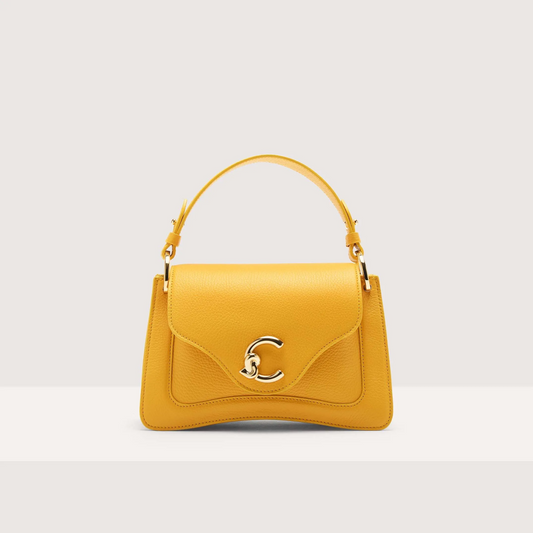 Жовта італійська шкіряна жіноча сумка Coccinelle C-Me Small E1 SSL 18 02 01 J19