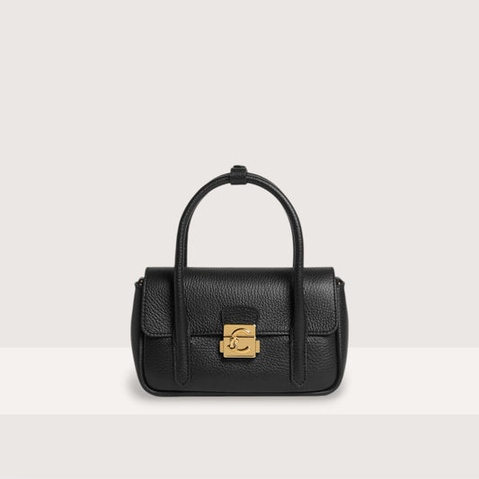 Чорна італійська шкіряна жіноча сумка Coccinelle C-Me Lock E5 U4K 58 01 01 001