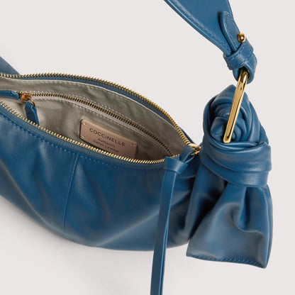 Бірюзова італійська шкіряна жіноча сумка Coccinelle Furoshiki Small E1 U1A 13 03 01 B27