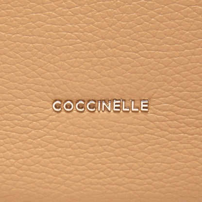 Бежева італійська шкіряна жіноча сумка Coccinelle Gleen Large E1 N15 13 04 01 N24