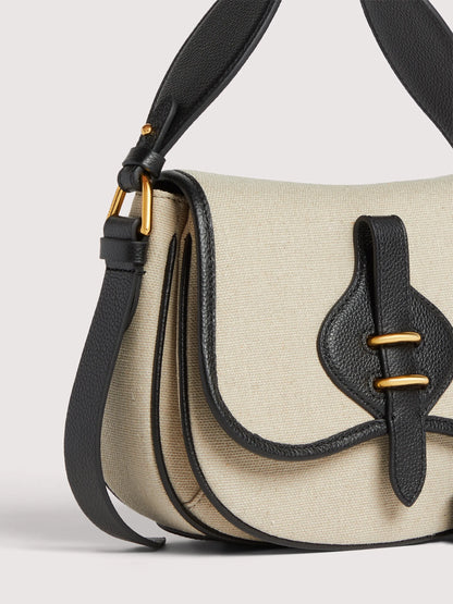 Пісочна/чорна італійська шкіряна жіноча сумка Coccinelle Mavery Suede E1 U7G 18 02 01 846