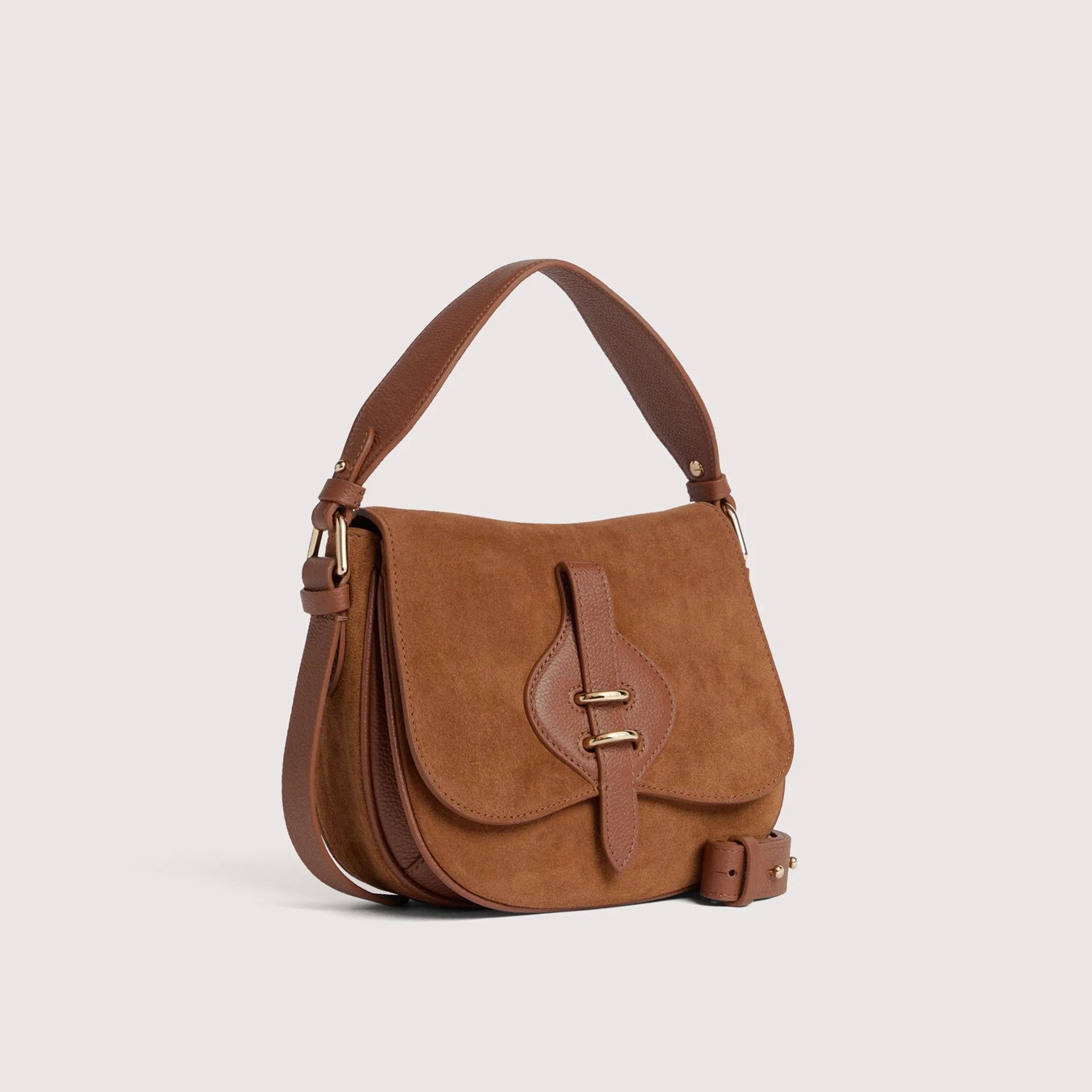 Карамельна італійська шкіряна жіноча сумка Coccinelle Mavery Suede E1 U7H 18 02 01 W11