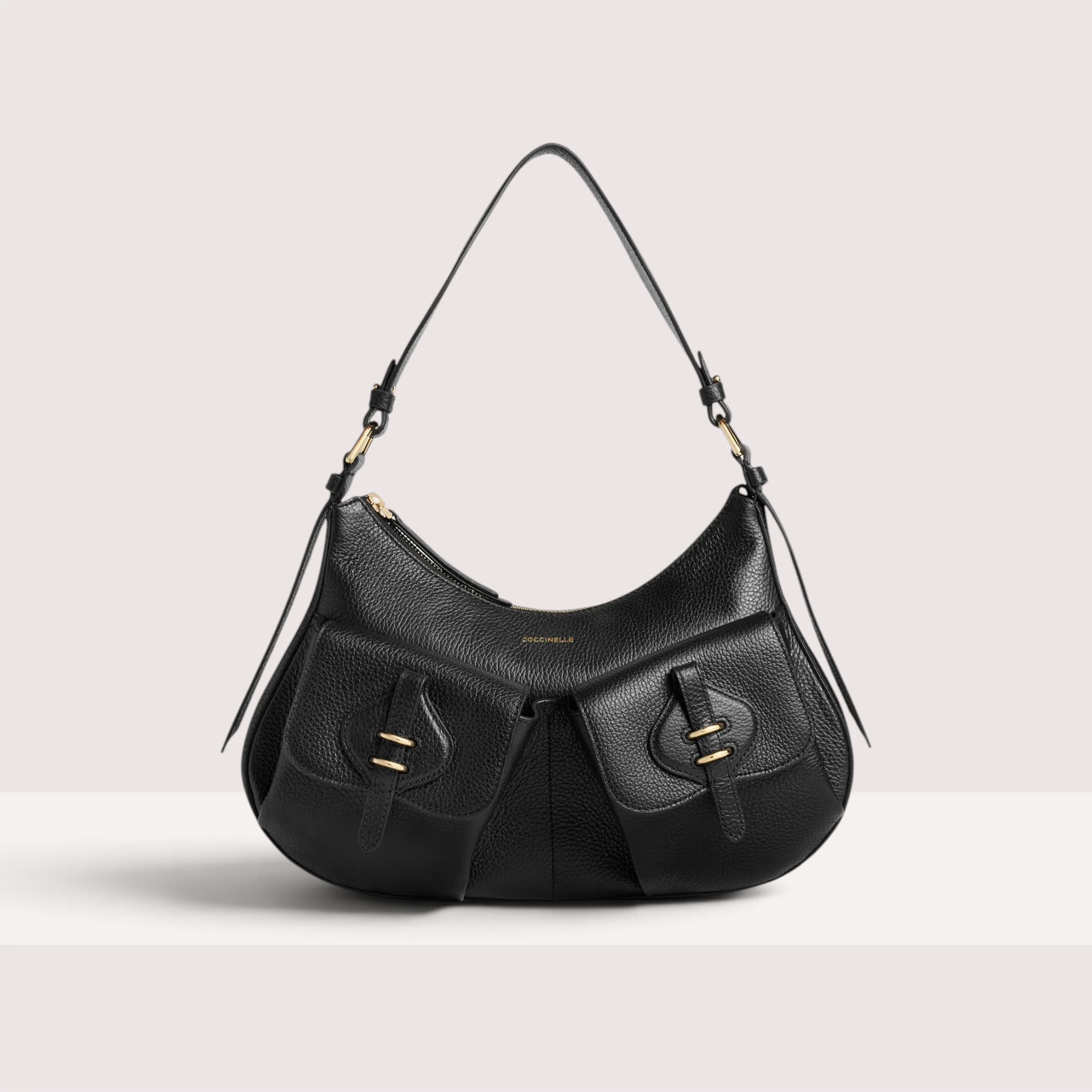 Чорна італійська шкіряна жіноча сумка Coccinelle Mavery Pocket Medium E1 VGK 12 01 01 001