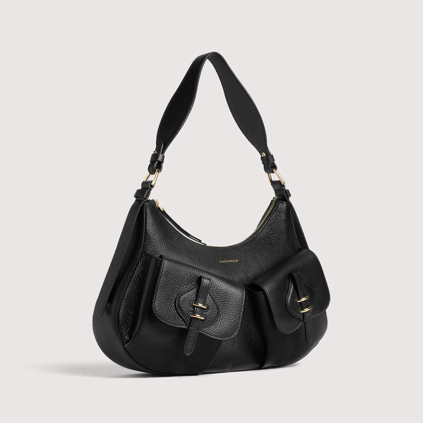 Чорна італійська шкіряна жіноча сумка Coccinelle Mavery Pocket Medium E1 VGK 12 01 01 001