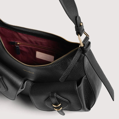 Чорна італійська шкіряна жіноча сумка Coccinelle Mavery Pocket Medium E1 VGK 12 01 01 001
