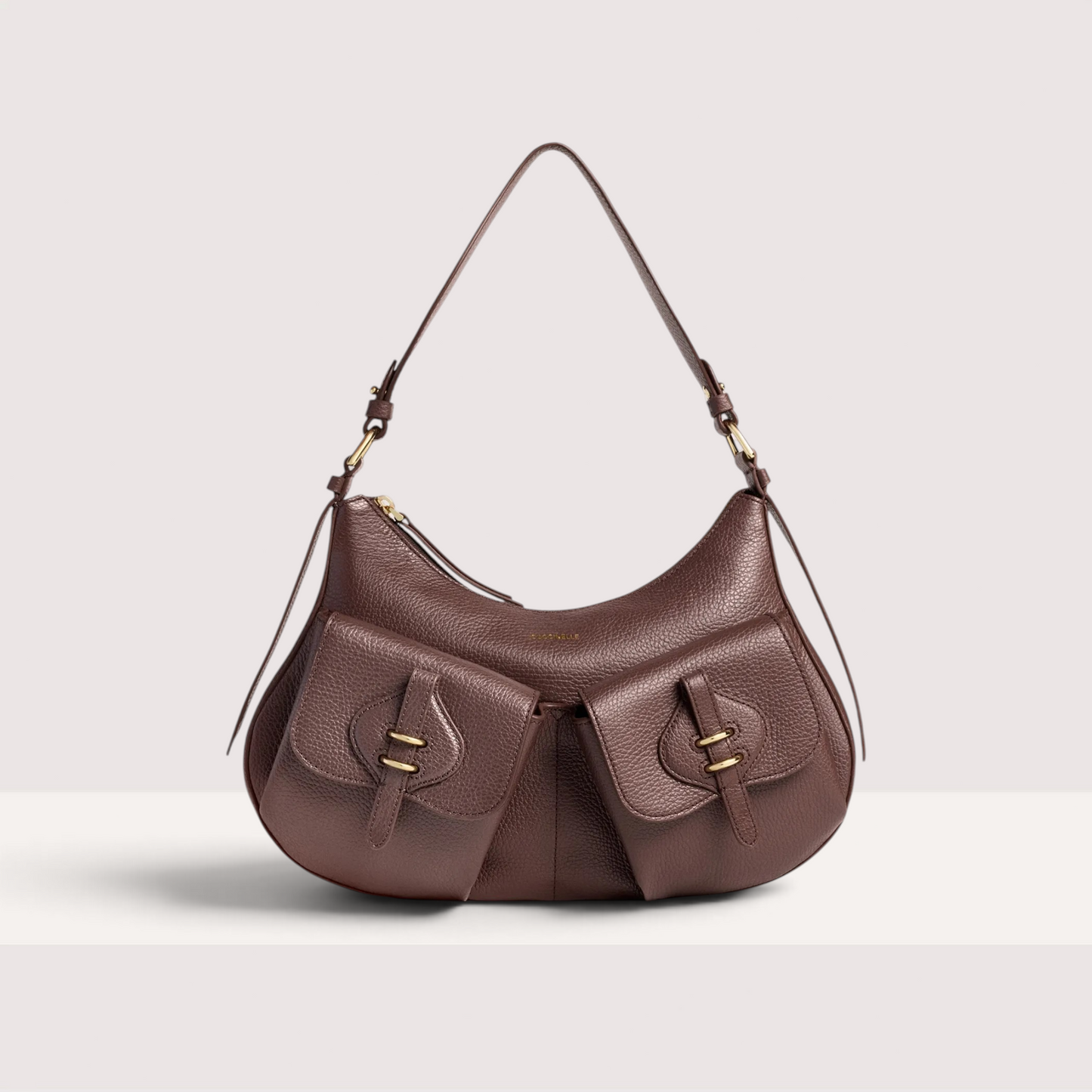 Італійська шкіряна жіноча сумка Coccinelle Mavery Pocket Medium E1 VGK 12 01 01 R49 кольору бургунді