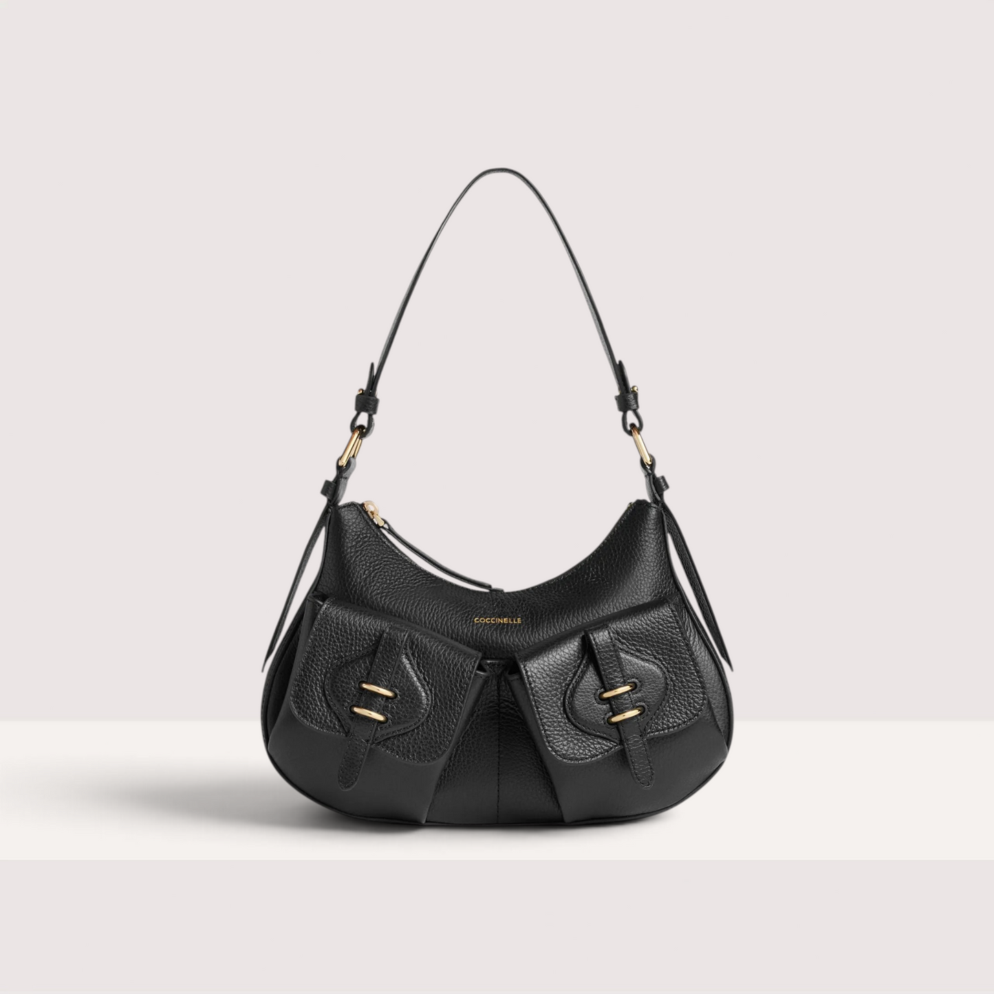 Чорна італійська шкіряна жіноча сумка Coccinelle Mavery Pocket Small E1 VGK 12 02 01 001