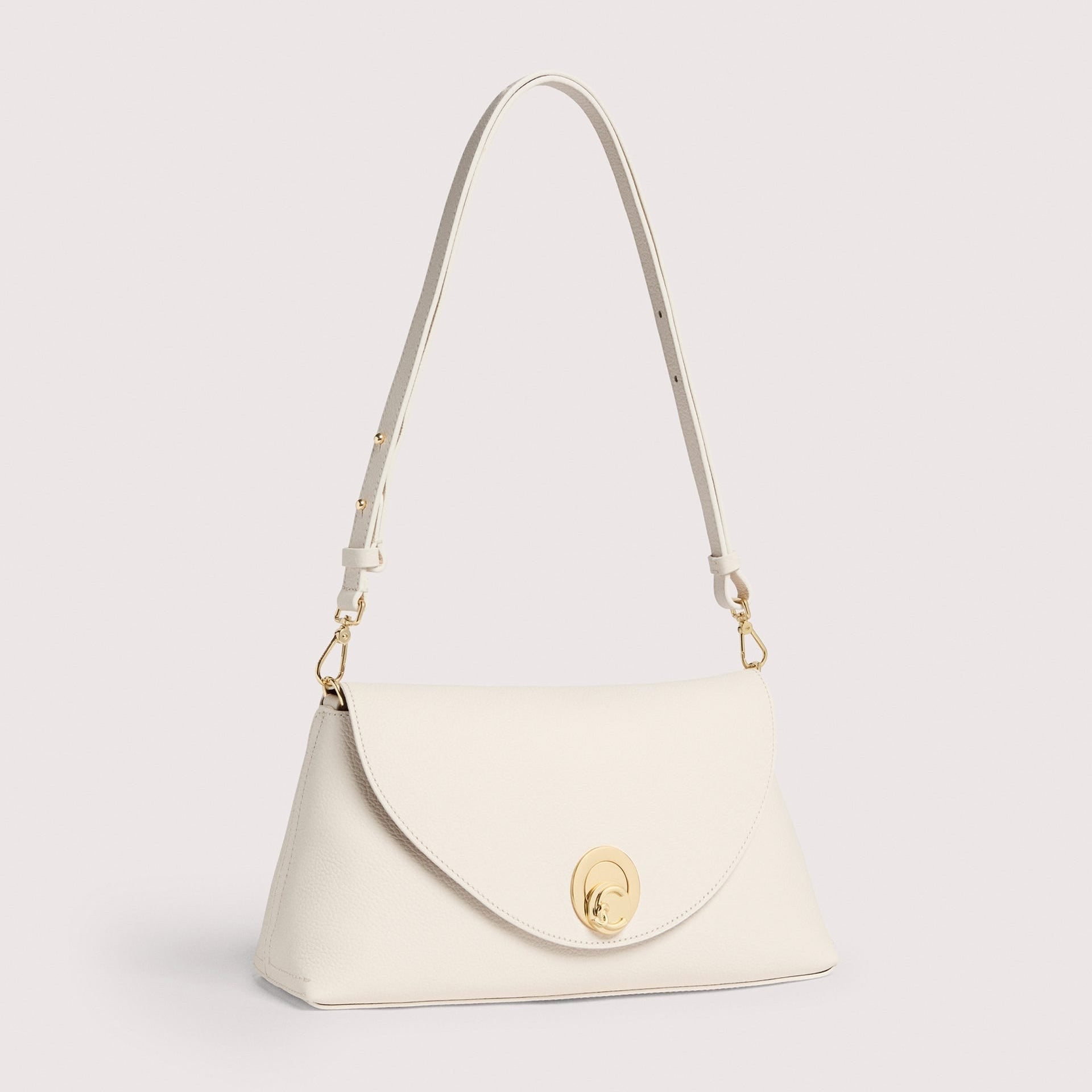 Біла італійська шкіряна жіноча сумка Coccinelle Nikla Medium E1 TOA 12 01 01 685