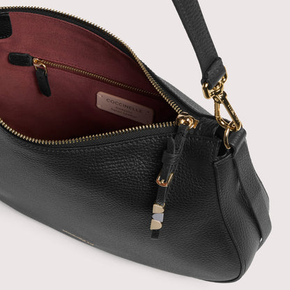 Чорна італійська шкіряна жіноча сумка Coccinelle Nory Small E1 U45 13 02 01 001