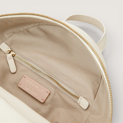 Молочна італійська шкіряна жіноча сумка Coccinelle Nory E1 U45 14 02 01 N17