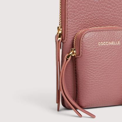 Вінтажно-рожева італійська шкіряна жіноча сумка Coccinelle Pixie Mini E5 PM0 27 01 01 P55