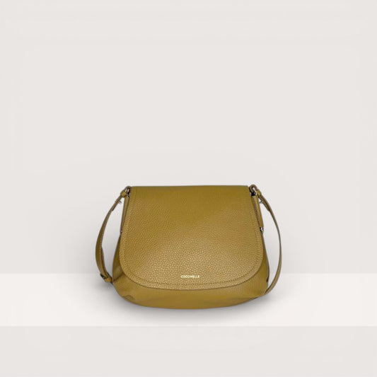 Оливкова італійська шкіряна жіноча сумка Coccinelle Rebekka E1 T95 15 02 01 G43