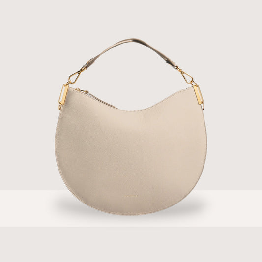 Бежева італійська шкіряна жіноча сумка Coccinelle Sunup Large E1 QKF 13 01 01 700