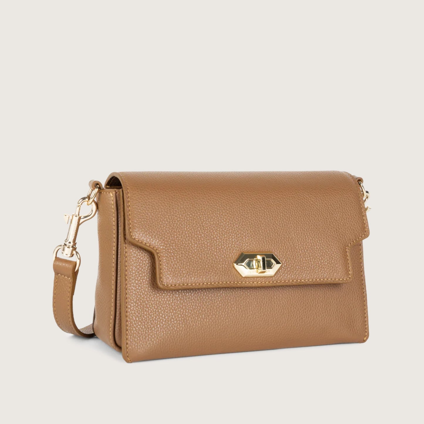 Руда французька шкіряна жіноча сумка Lancaster Milano Cosmos 547-58-CAMEL
