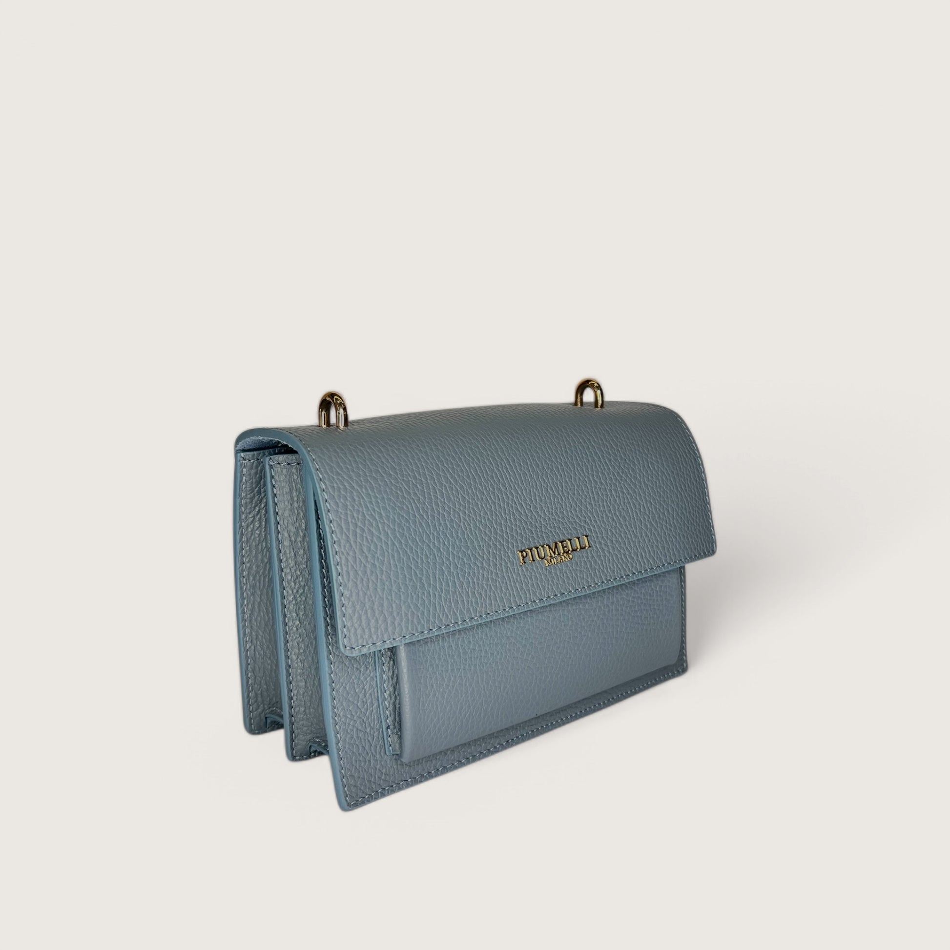 Блакитна італійська шкіряна жіноча сумка Piumelli Ada Bag, D241 Smoke Blue