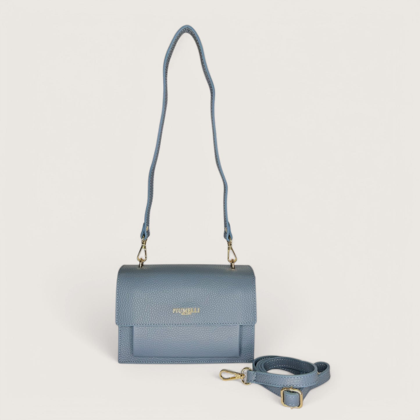 Блакитна італійська шкіряна жіноча сумка Piumelli Ada Bag, D241 Smoke Blue