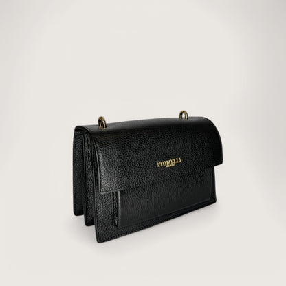 Чорна італійська шкіряна жіноча сумка Piumelli Ada Bag, D28 Black