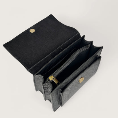 Чорна італійська шкіряна жіноча сумка Piumelli Ada Bag, D28 Black