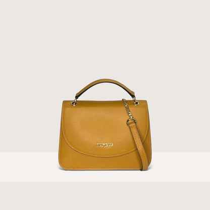 Гірчична італійська шкіряна жіноча сумка Piumelli Arya bag P618 Mustard