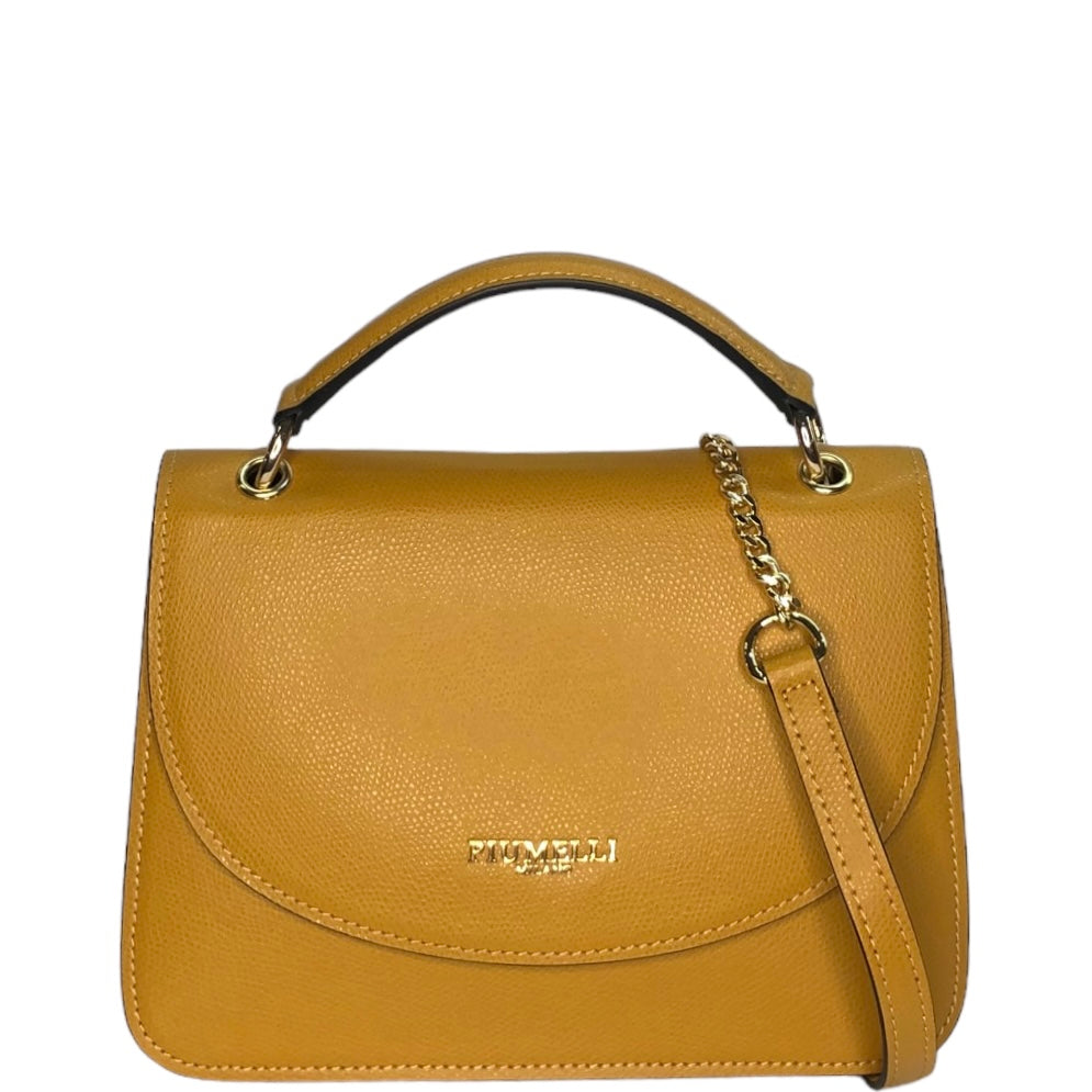 Гірчична італійська шкіряна жіноча сумка Piumelli Arya bag P618 Mustard