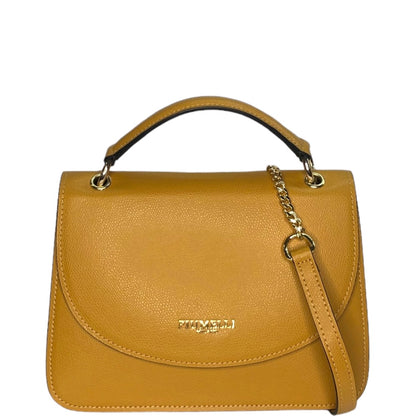 Гірчична італійська шкіряна жіноча сумка Piumelli Arya bag P618 Mustard