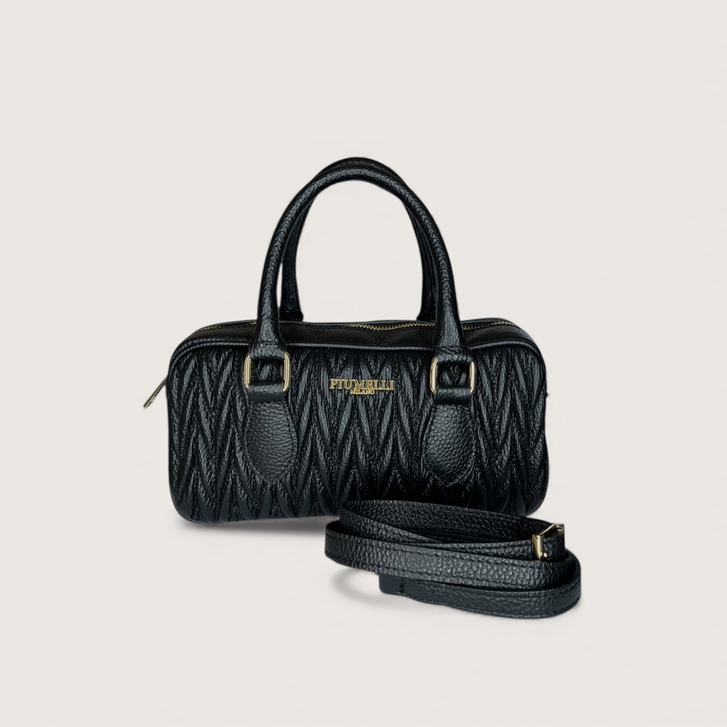 Чорна італійська шкіряна жіноча сумка Piumelli Cecile D28 Black