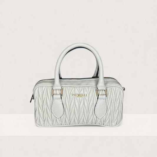 Біла італійська шкіряна жіноча сумка Piumelli Cecile D37 Off White
