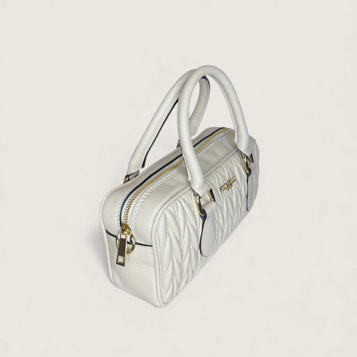 Біла італійська шкіряна жіноча сумка Piumelli Cecile D37 Off White