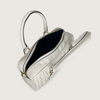 Біла італійська шкіряна жіноча сумка Piumelli Cecile D37 Off White
