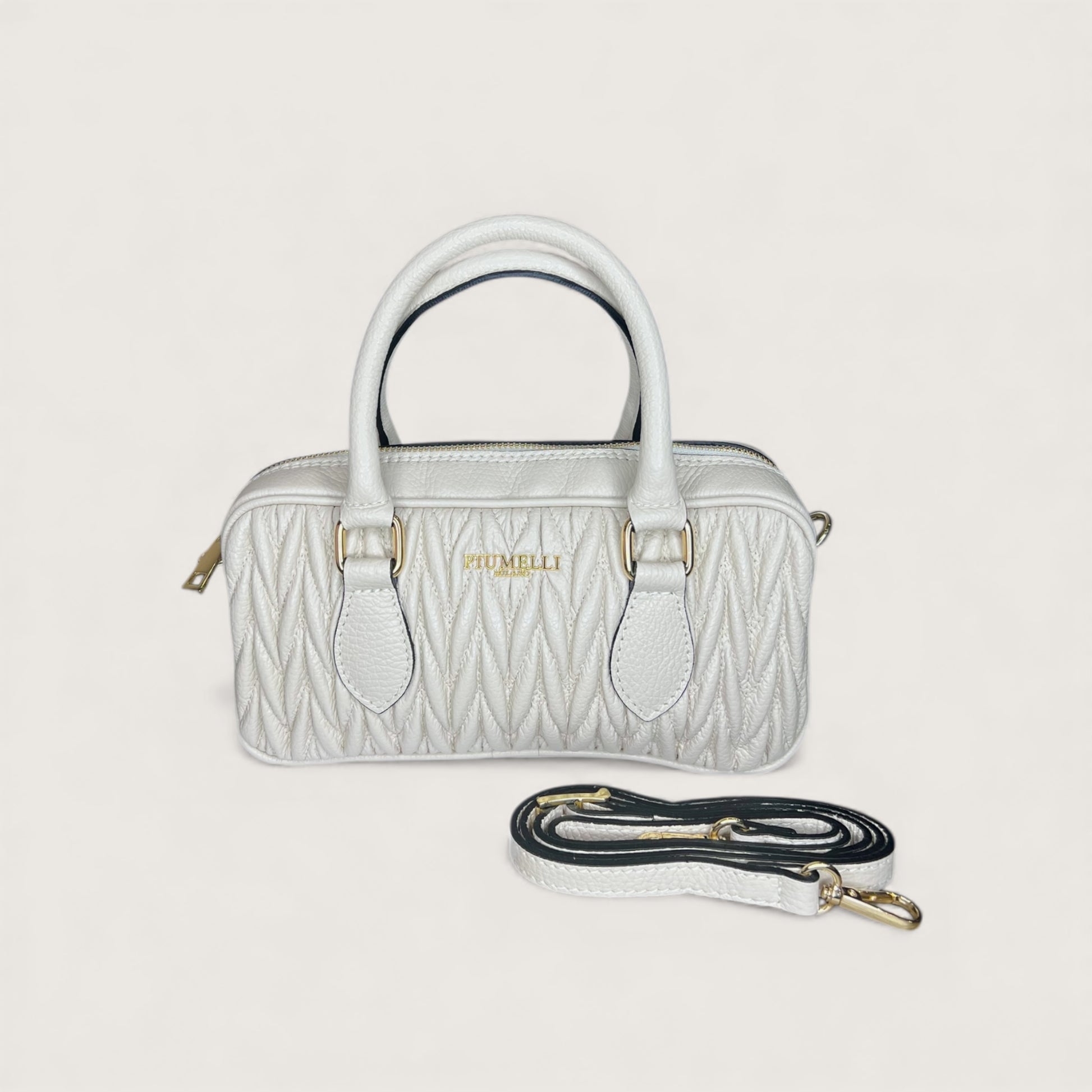 Біла італійська шкіряна жіноча сумка Piumelli Cecile D37 Off White