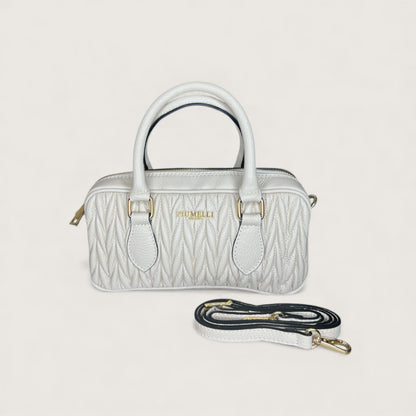 Біла італійська шкіряна жіноча сумка Piumelli Cecile D37 Off White