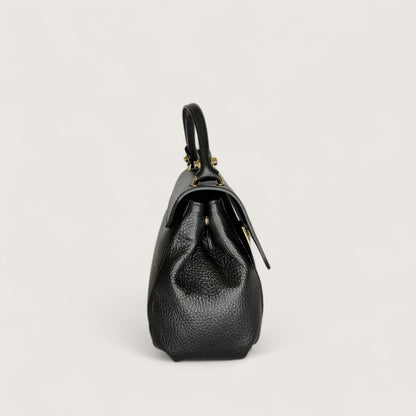 Чорна італійська шкіряна жіноча сумка Piumelli Claire D28 Black
