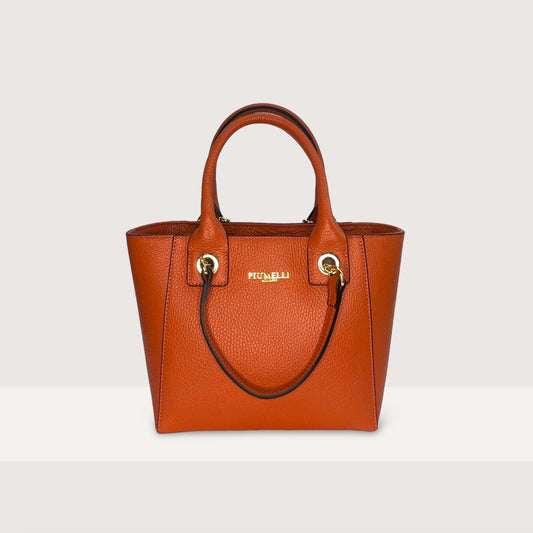 Помаранчева італійська шкіряна жіноча сумка Piumelli Clarissa letterine bag D35 Dark Orange