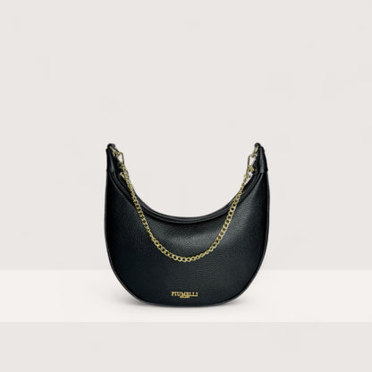Чорна італійська шкіряна жіноча сумка Piumelli Conelie M Bag, D28 Black
