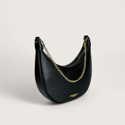 Чорна італійська шкіряна жіноча сумка Piumelli Conelie M Bag, D28 Black