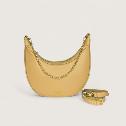 Бежева італійська шкіряна жіноча сумка Piumelli Conelie M Bag, D81 Warm Beige