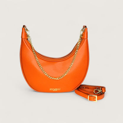 Помаранчева італійська шкіряна жіноча сумка Piumelli Conelie M D35 Dark Orange