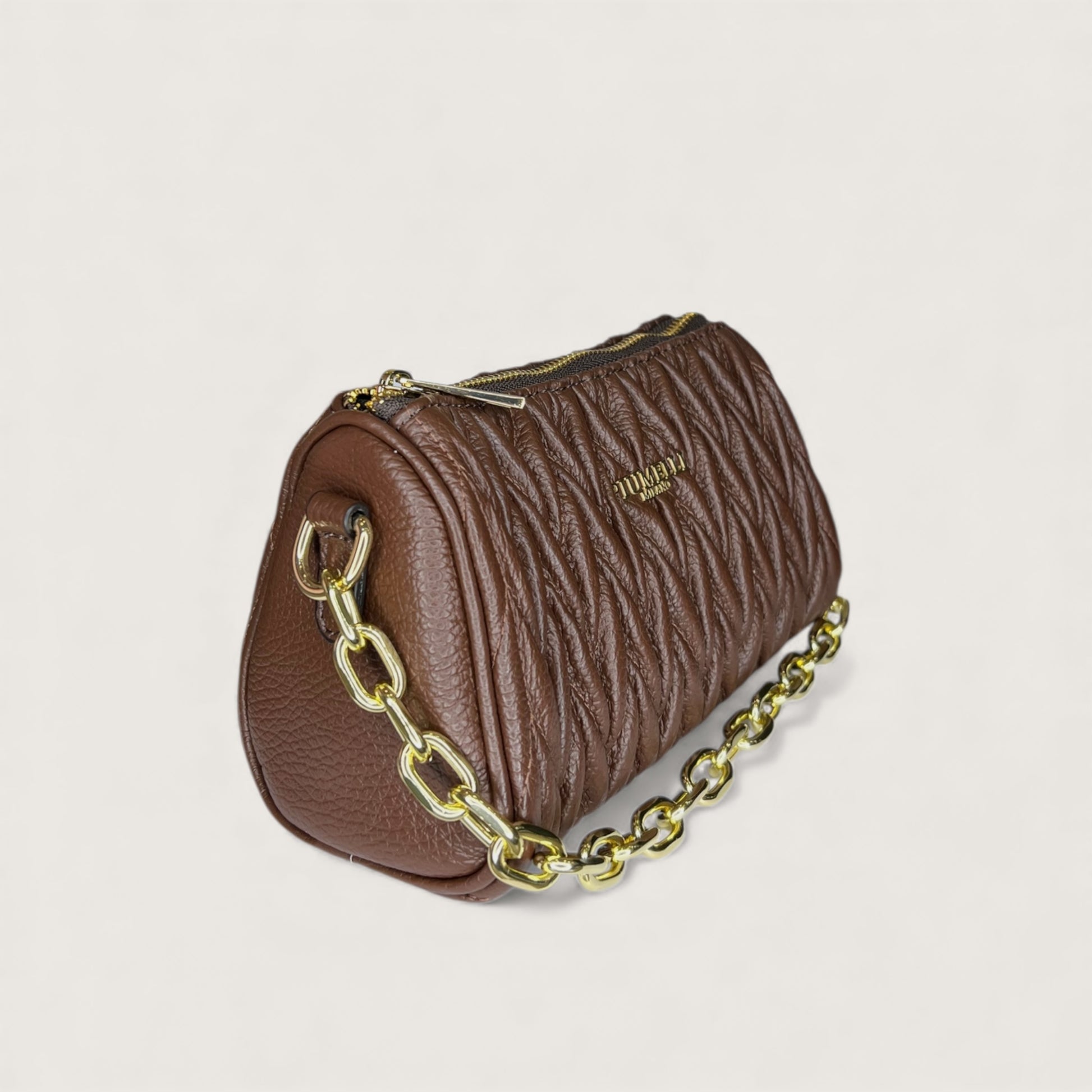 Шоколадна італійська шкіряна жіноча сумка Piumelli Didi D223 Chocolate