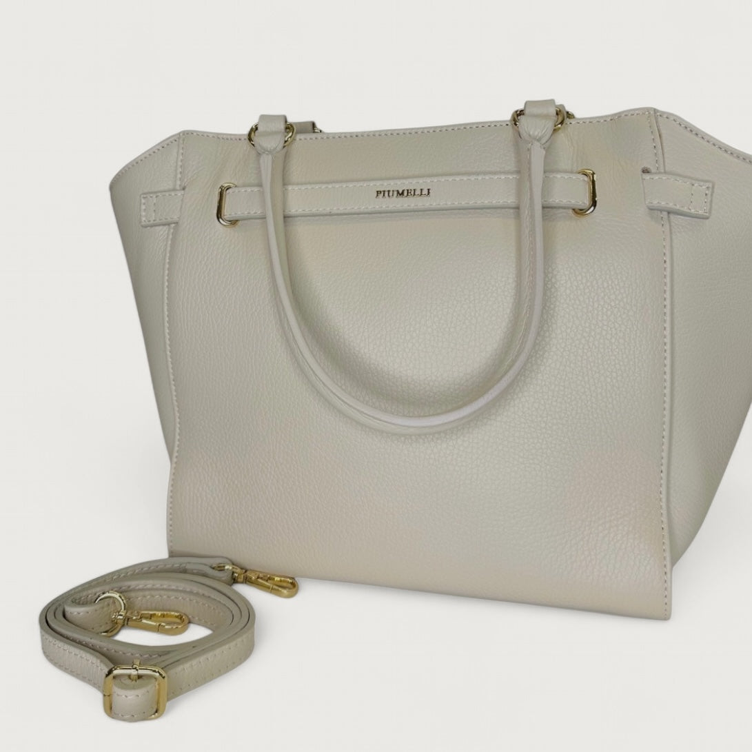 Біла італійська шкіряна жіноча сумка Piumelli Dora_m D37 Off White