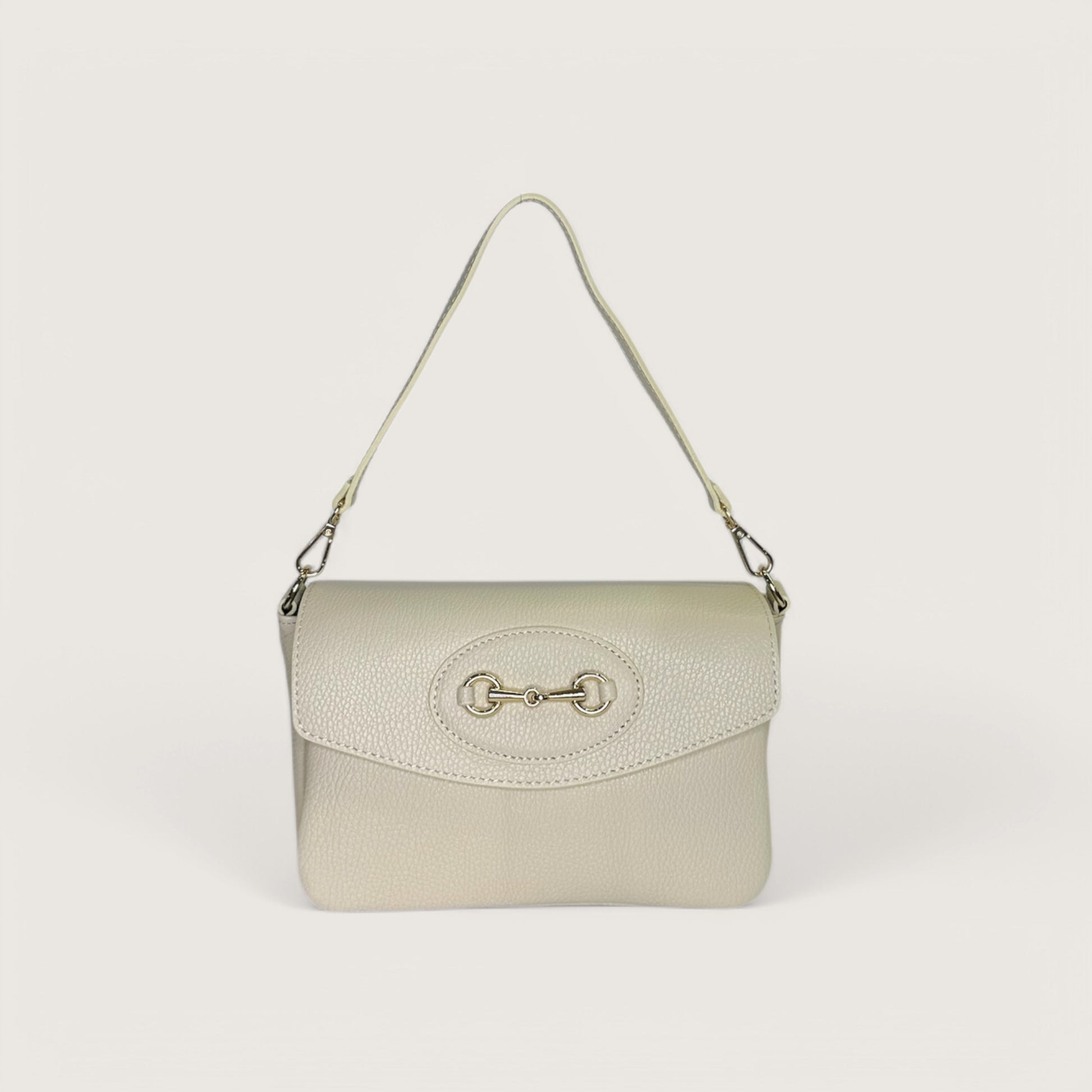 Біла італійська шкіряна жіноча сумка Piumelli Doris D37 Off White