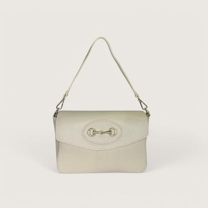 Біла італійська шкіряна жіноча сумка Piumelli Doris D37 Off White