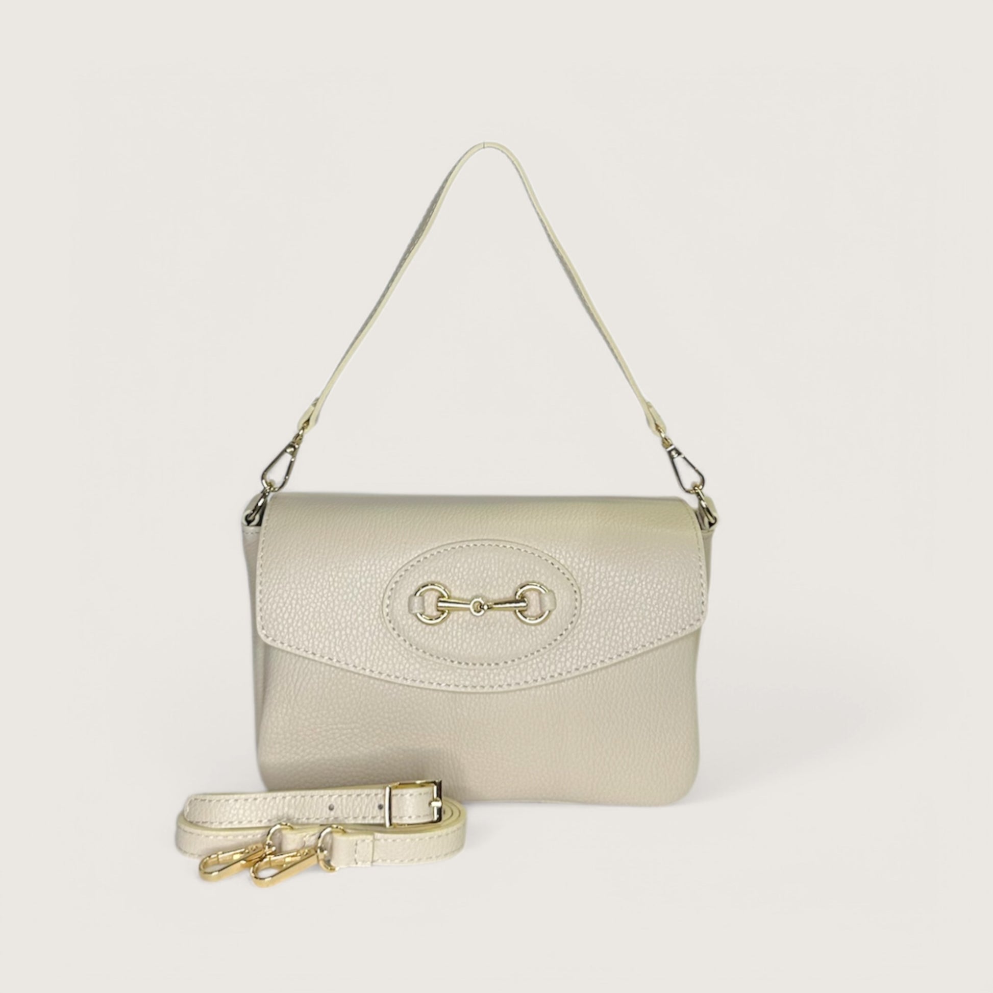 Біла італійська шкіряна жіноча сумка Piumelli Doris D37 Off White