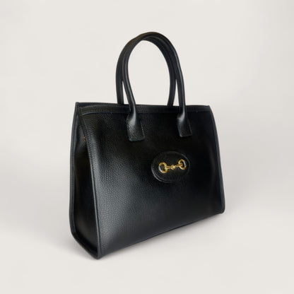 Чорна італійська шкіряна жіноча сумка Piumelli Eloise M D28 Black