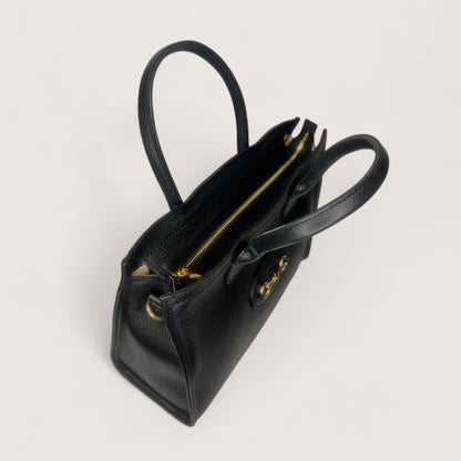 Чорна італійська шкіряна жіноча сумка Piumelli Eloise M D28 Black