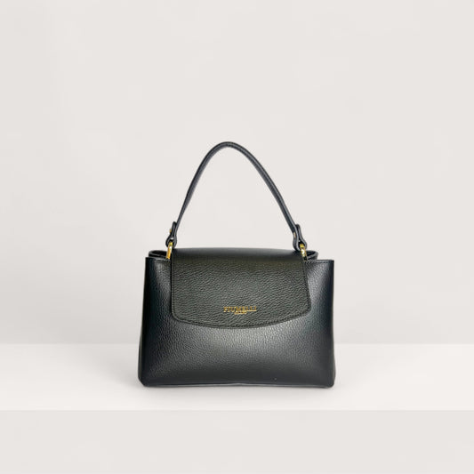 Чорна італійська шкіряна жіноча сумка Piumelli Elysia Bag, D28 Black
