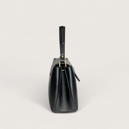 Чорна італійська шкіряна жіноча сумка Piumelli Elysia Bag, D28 Black