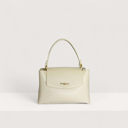 Біла італійська шкіряна жіноча сумка Piumelli Elysia D37 Off White