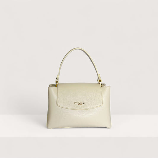 Біла італійська шкіряна жіноча сумка Piumelli Elysia D37 Off White
